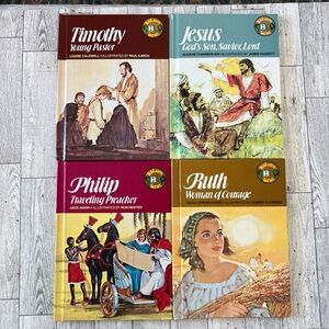 Lot of 4 Vintage 1970s BibLearn Series Hardcover Books Children Bible Broadman